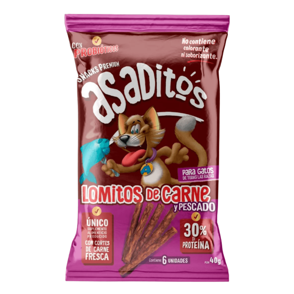 Asaditos Lomitos de Carne y Pescado Para Gatos